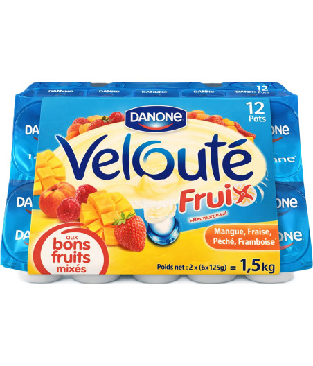 YAOURTS VELOUTE FRUIX DANONE 12X125G