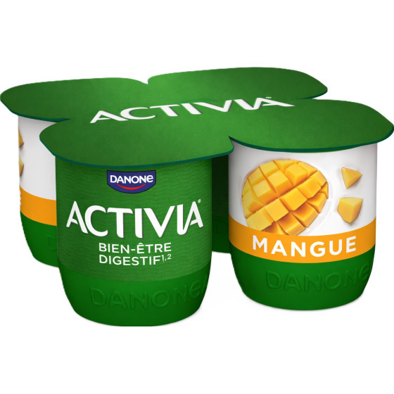 YAOURTS ACTIVIA AUX FRUITS BIFIDUS MANGUE DANONE 4X125G
