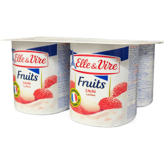 YAOURT FRUITS LITCHI ELLE & VIRE 4X125G