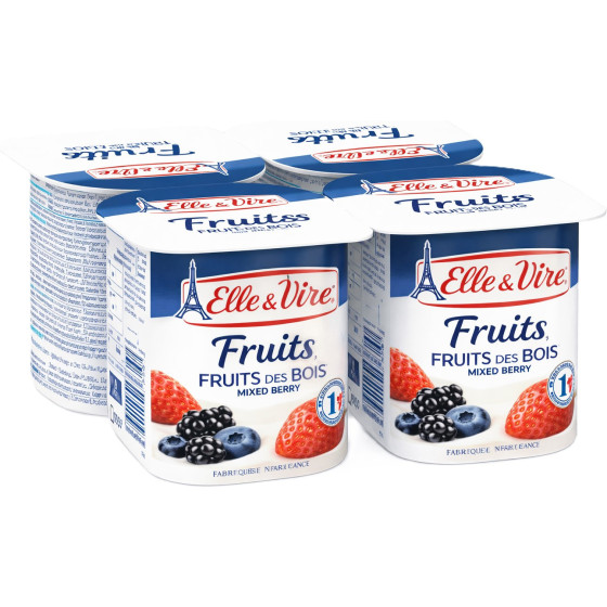 YAOURT FRUITS DES BOIS ELLE & VIRE 4X125G