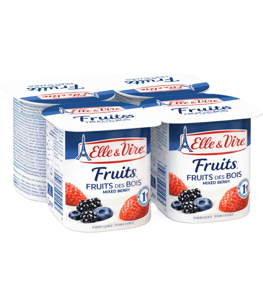 YAOURT FRUITS DES BOIS ELLE & VIRE 4X125G