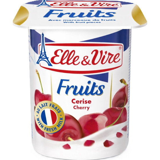 YAOURT FRUITS CERISE ELLE & VIRE 4X125G
