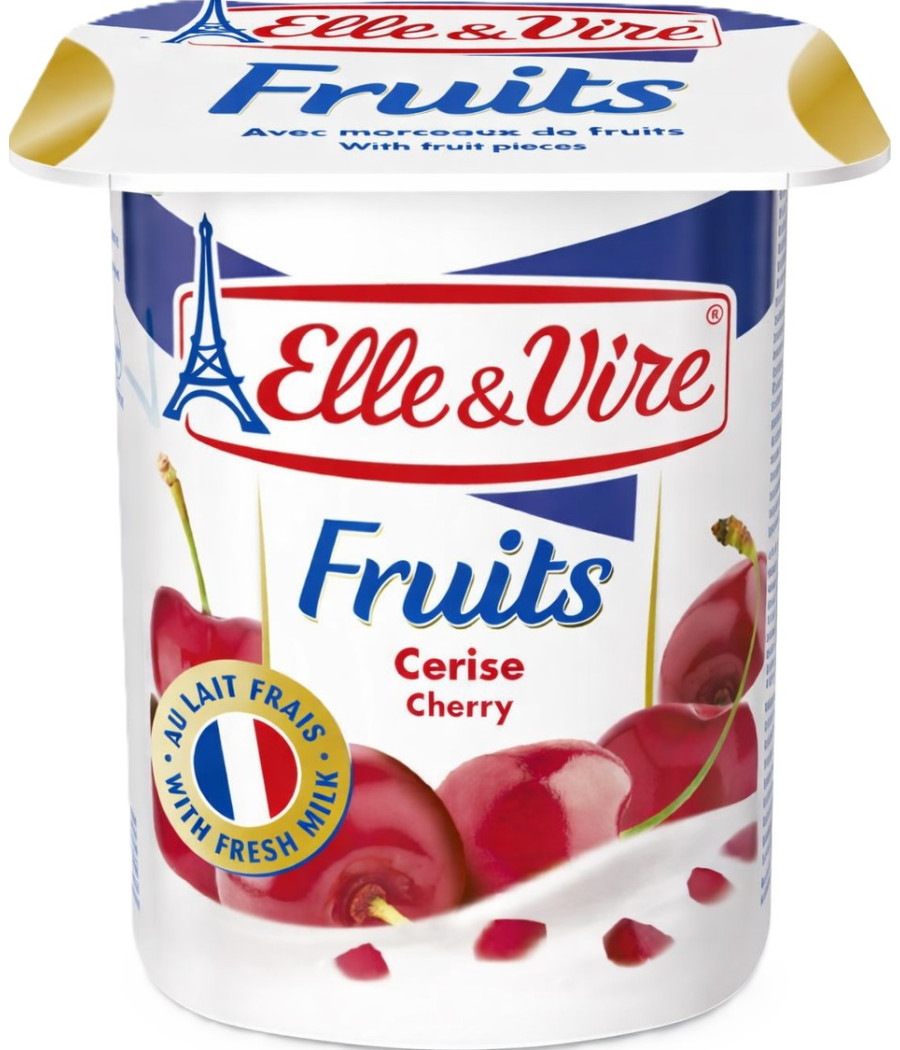 YAOURT FRUITS CERISE ELLE & VIRE 4X125G