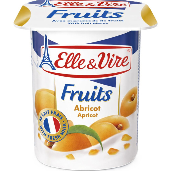 YAOURT FRUITS ABRICOT ELLE & VIRE 4X125G