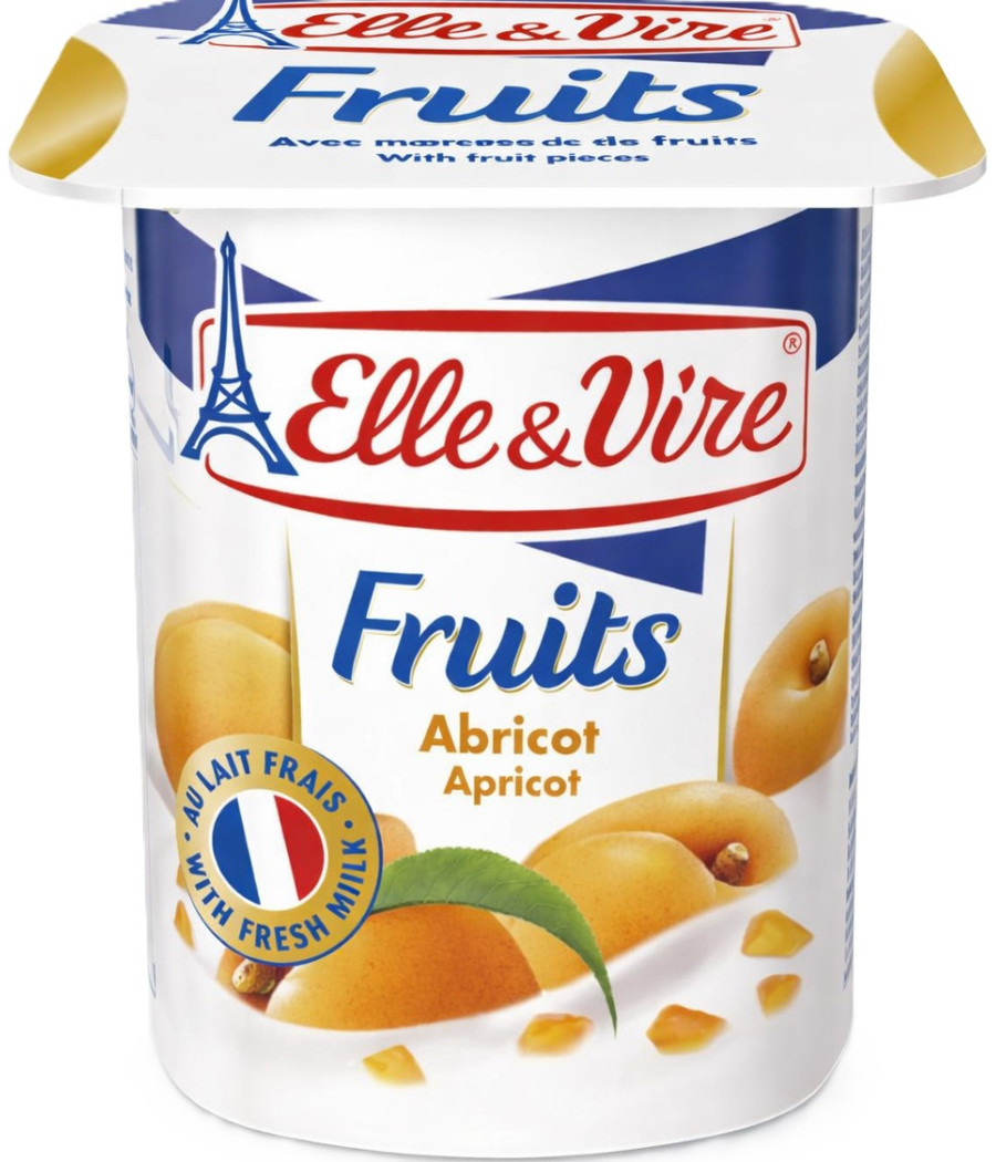 YAOURT FRUITS ABRICOT ELLE & VIRE 4X125G