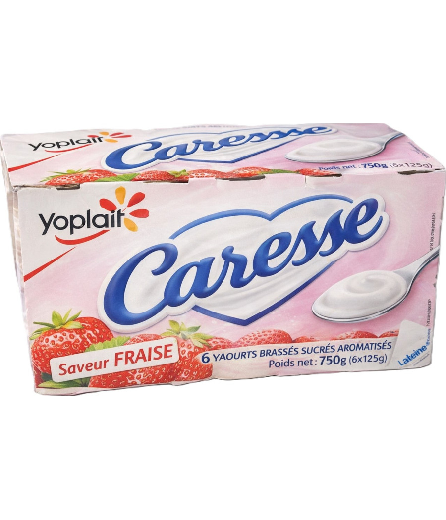 YAOURTS BRASSES SUCRES YOPLAIT CARESSE FRAISE 6X125G