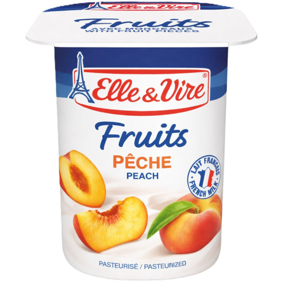DESERT LACTE FRUITS PECHE ELLE & VIRE 4X125G