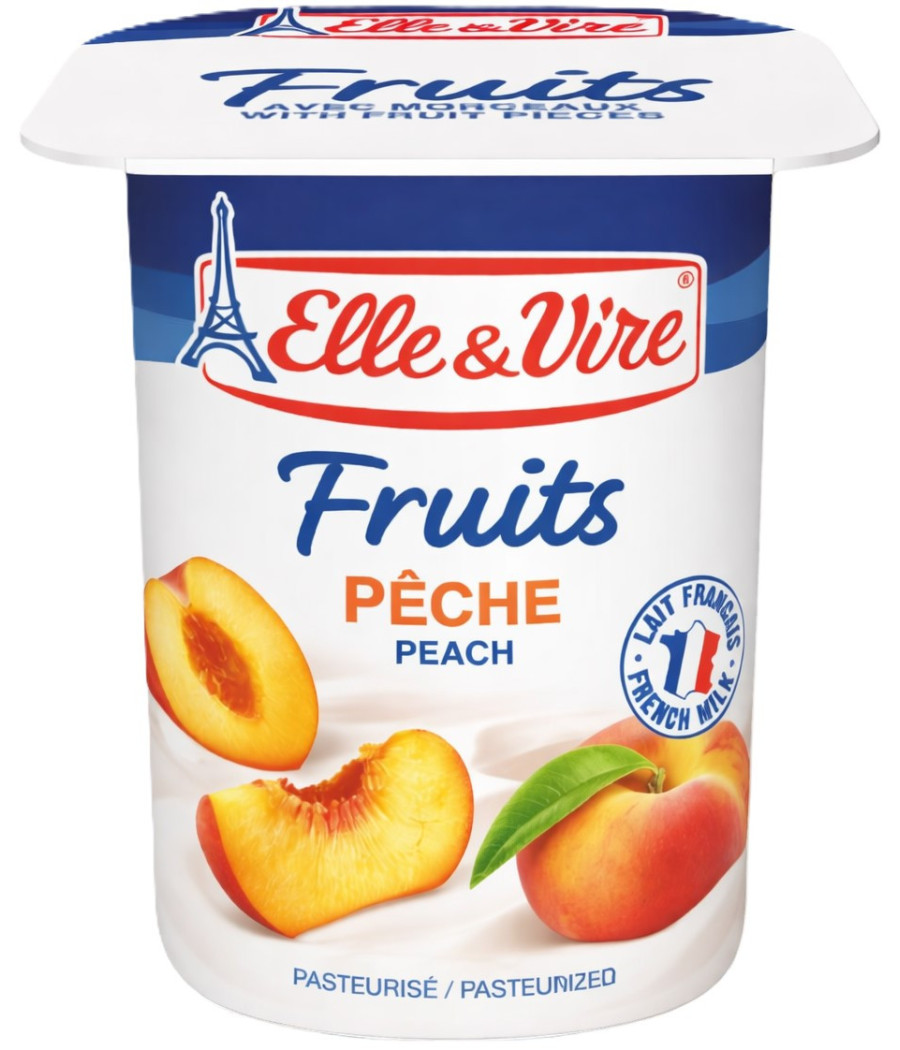 DESSERT LACTE FRUITS PECHE ELLE & VIRE 4X125G
