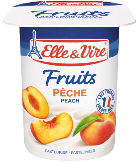 DESERT LACTE FRUITS PECHE ELLE & VIRE 4X125G