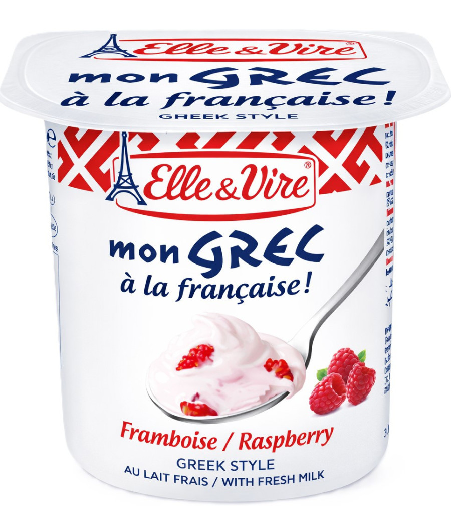 DESSERTS LACTES MON GREC FRAMBOISE ELLE & VIRE 4X125G