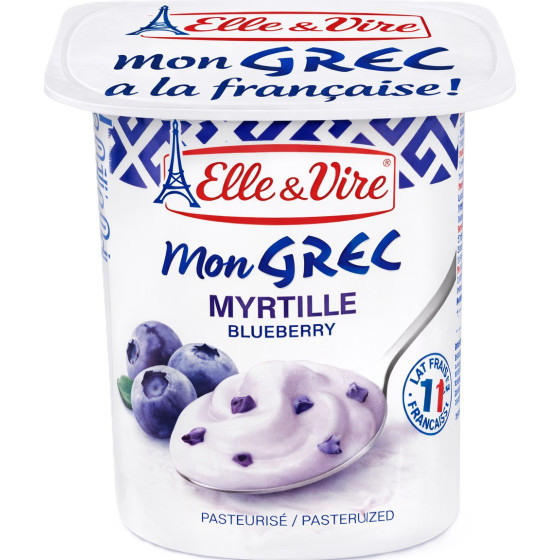 DESSERTS LACTES MON GREC MYRTILLE ELLE & VIRE 4X125G