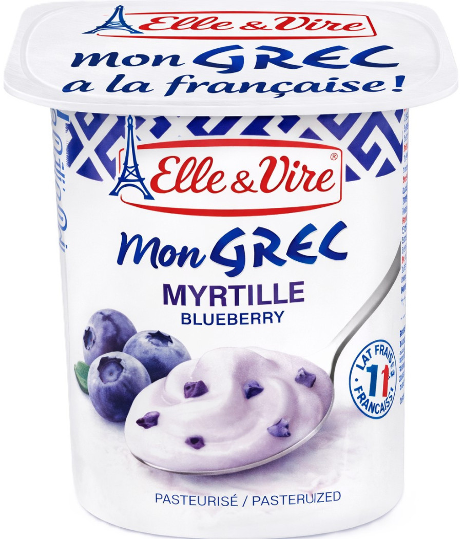 DESSERTS LACTES MON GREC MYRTILLE ELLE & VIRE 4X125G