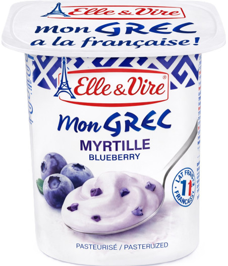 DESSERTS LACTES MON GREC MYRTILLE ELLE & VIRE 4X125G
