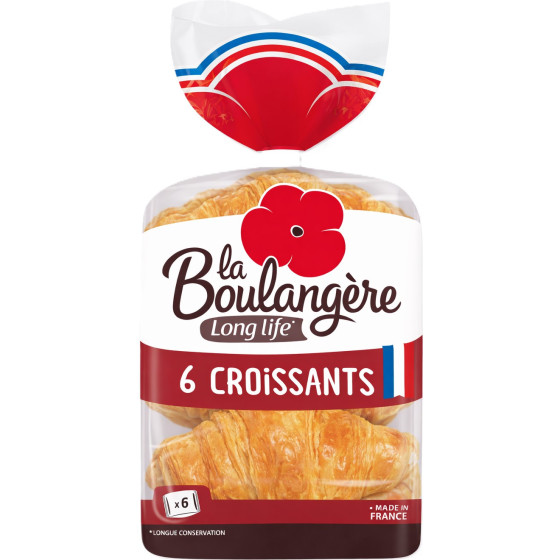 6 CROISSANTS EMBALLAGE INDIVIDUEL LA BOULANGÈRE 240G