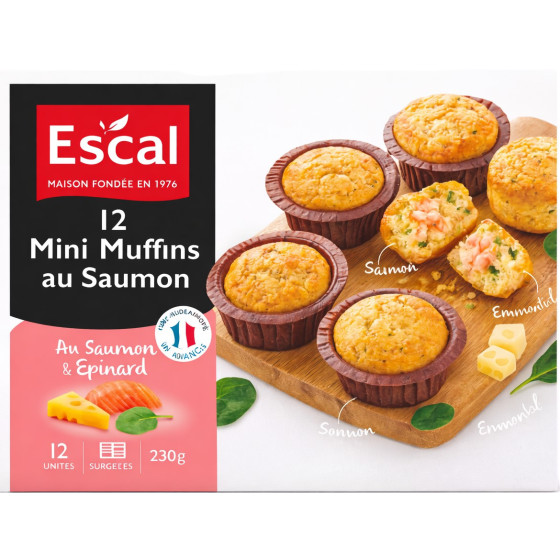 12 MUFFINS AU SAUMON ESCAL 230G