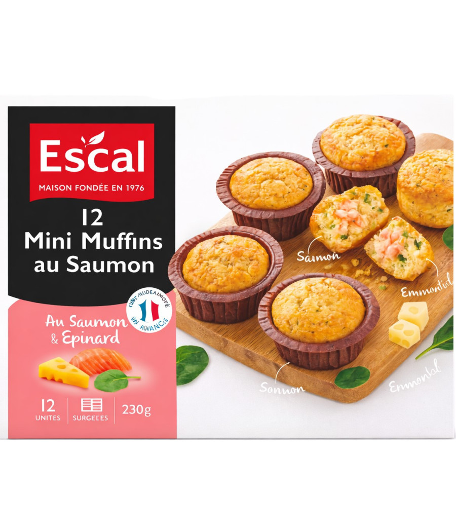 12 MUFFINS AU SAUMON ESCAL 230G