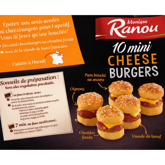 MINI-CHEESEBURGERS SURGELES MONIQUE RANOU 165G