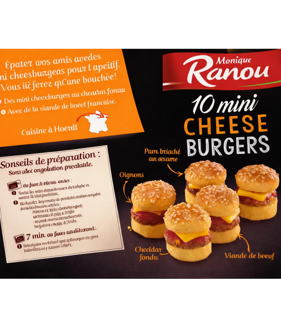 MINI-CHEESEBURGERS SURGELES MONIQUE RANOU 165G