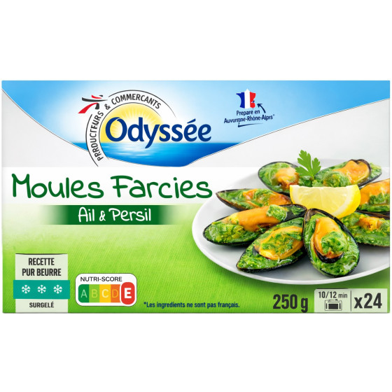 24 MOULES FARCIES AIL ET PERSIL ODYSSEE 250G