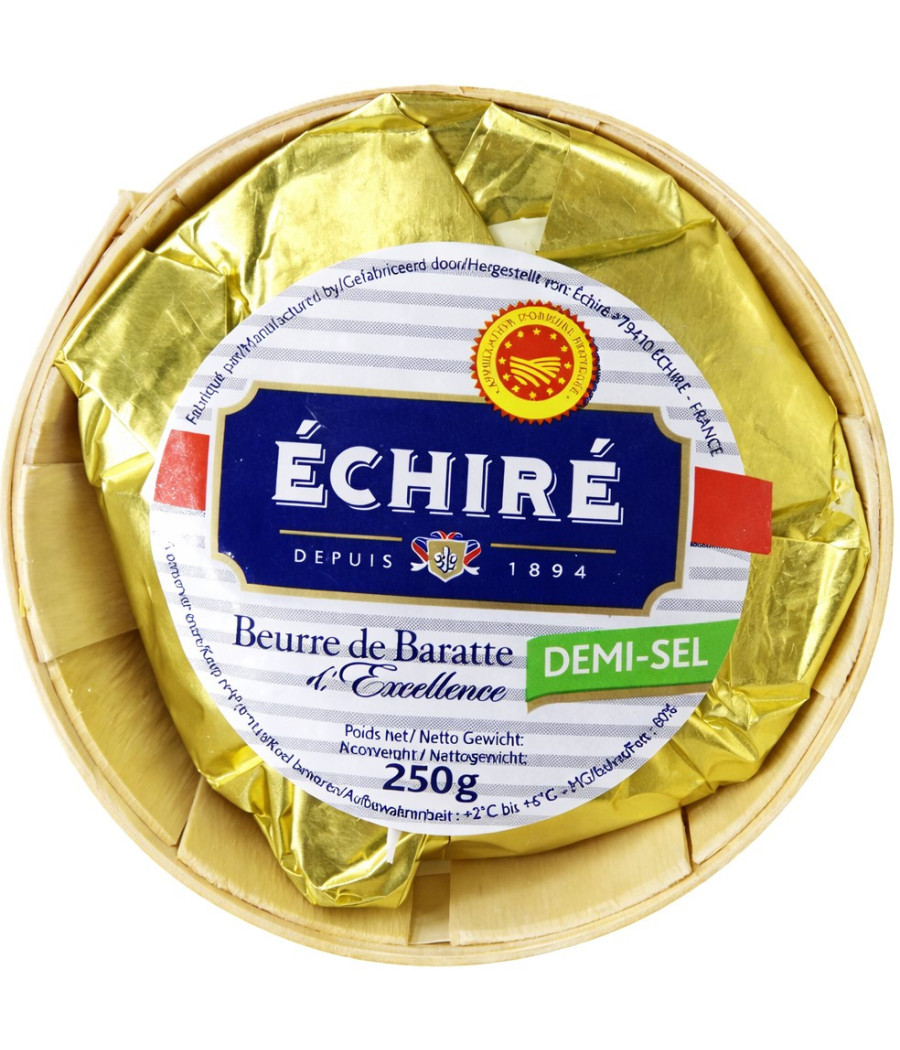 BEURRE DE BARATTE D'EXCELLENCE DEMI-SEL ECHIRE 250G