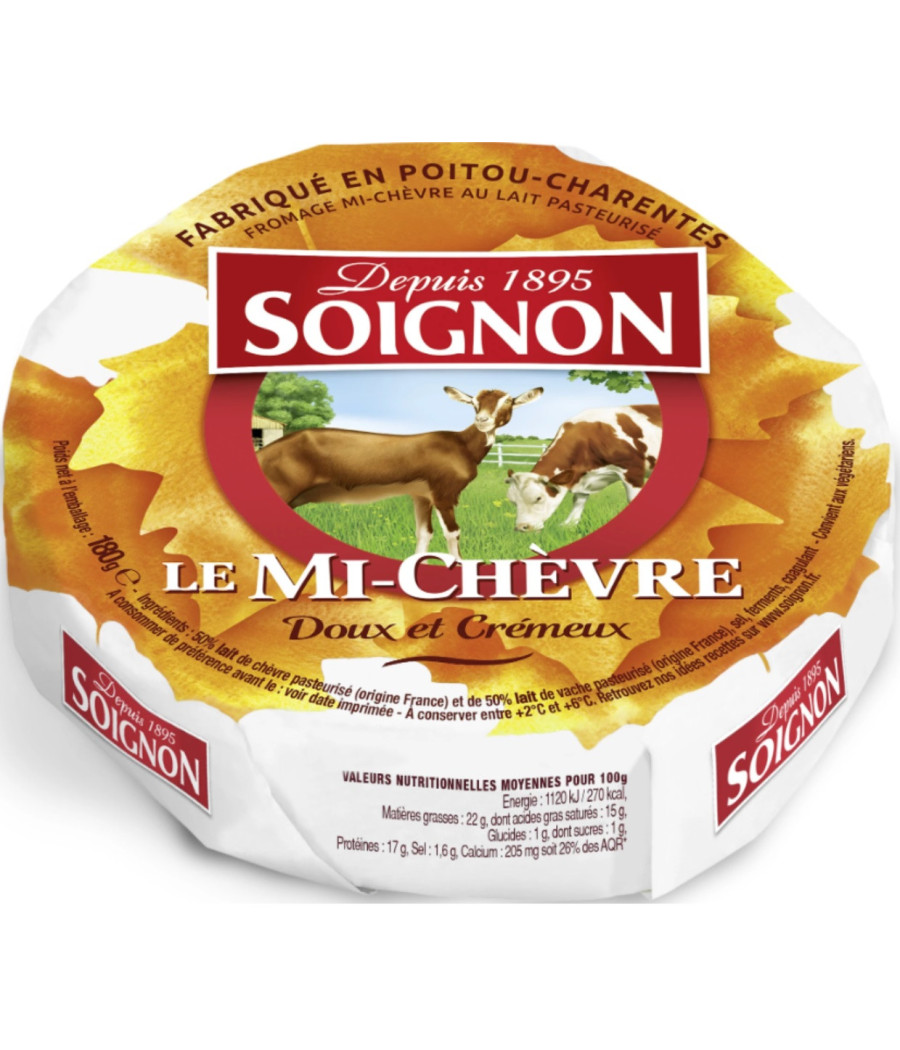 FROMAGE LE MI-CHEVRE SOIGNON 180G