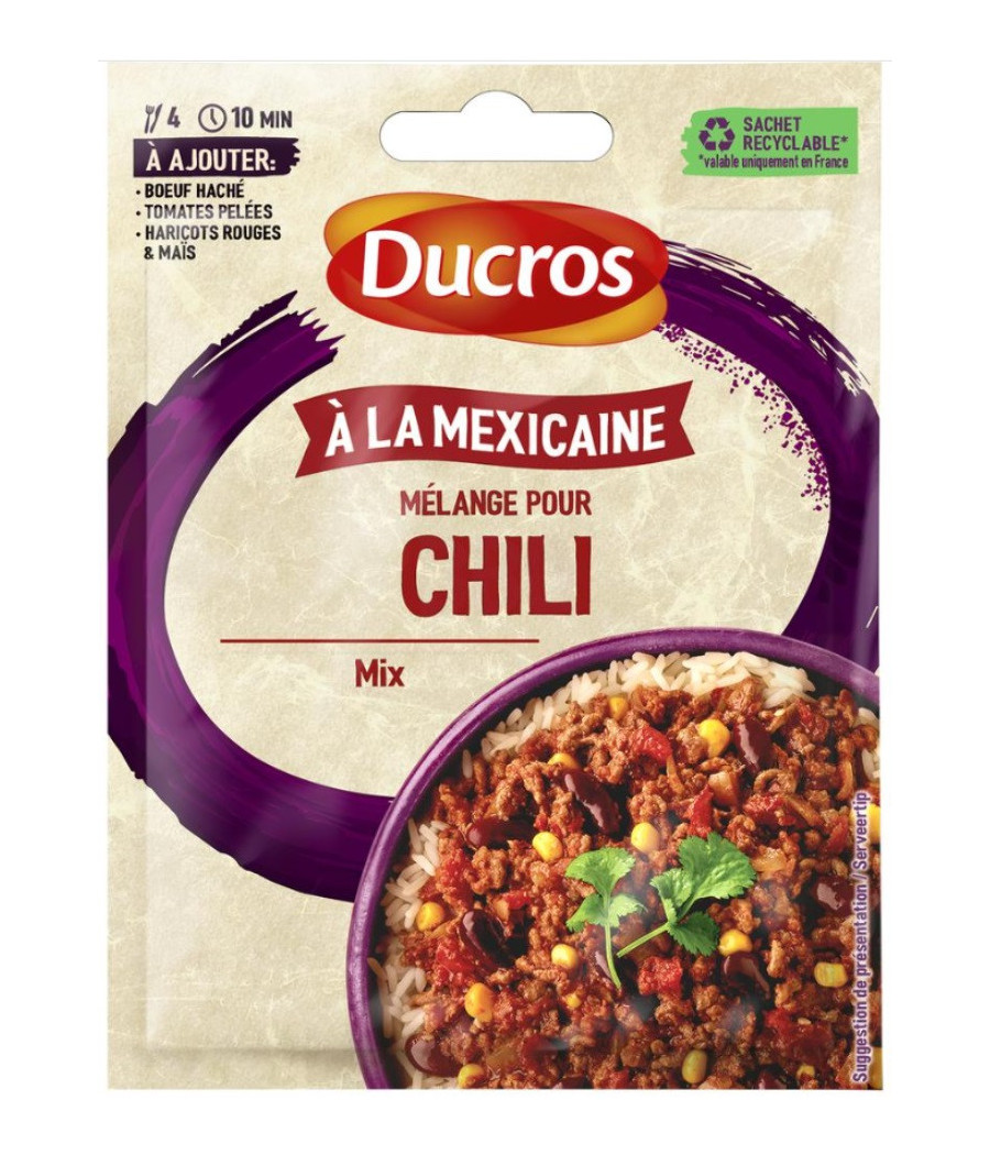 FOND DE PLAT DUCROS MELANGE POUR CHILI MEXICAIN DUCROS 20G