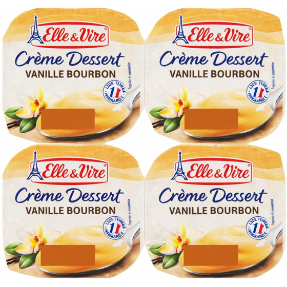 CREME DESSERT VANILLE ELLE & VIRE 4 X 100 G