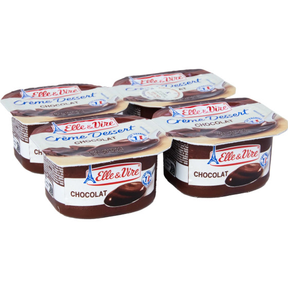 CREME DESSERT CHOCOLAT ELLE & VIRE  4 X 100 G