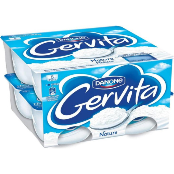 FROMAGE BLANC MOUSSE GERVITA NATURE DANONE 8X100G