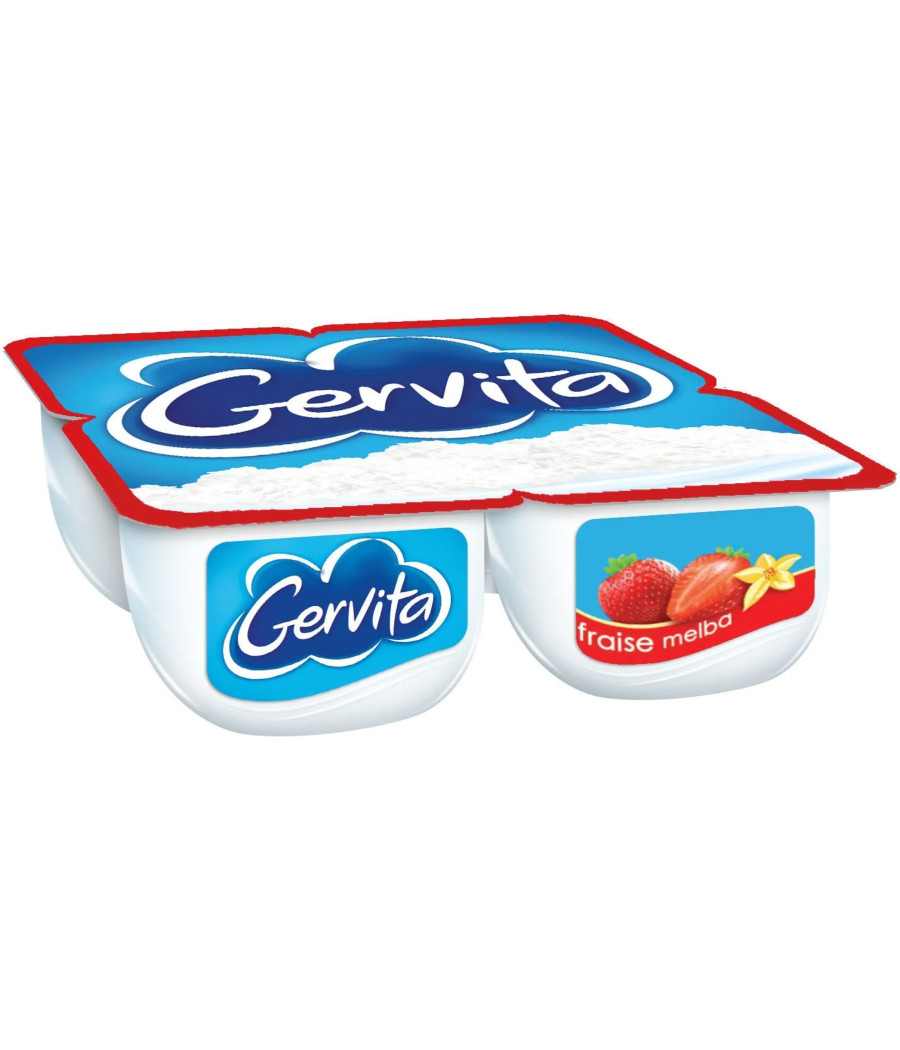 FROMAGE BLANC GERVITA SUR LIT DE FRAISE DANONE 4X100G