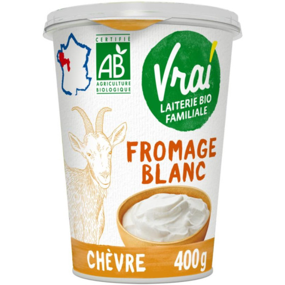 FROMAGE BLANC AU LAIT DE CHEVRE BIO VRAI 400G