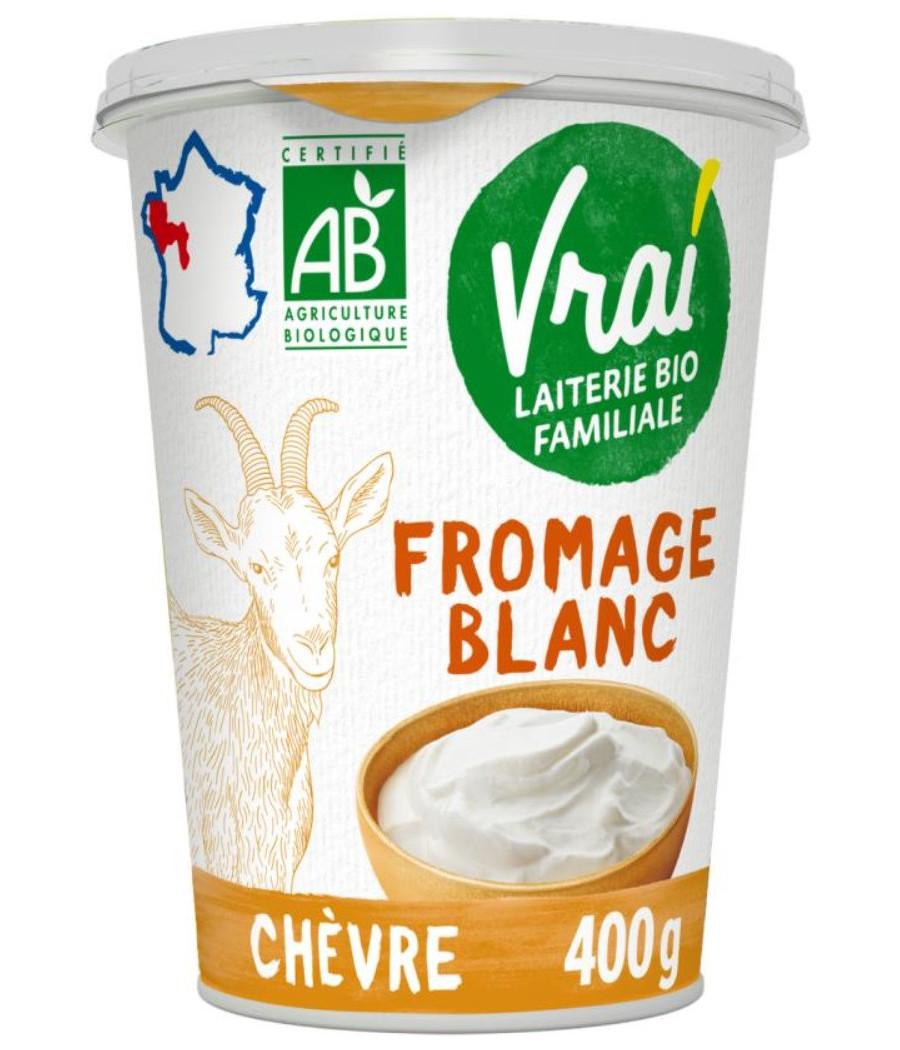 FROMAGE BLANC AU LAIT DE CHEVRE BIO VRAI 400G