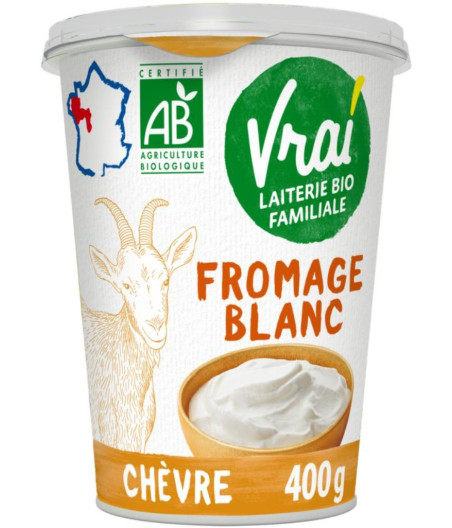 FROMAGE BLANC AU LAIT DE CHEVRE BIO VRAI 400G