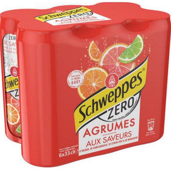 BOISSON SAVEUR AGRUMES ZERO SCHWEPPES 33CL