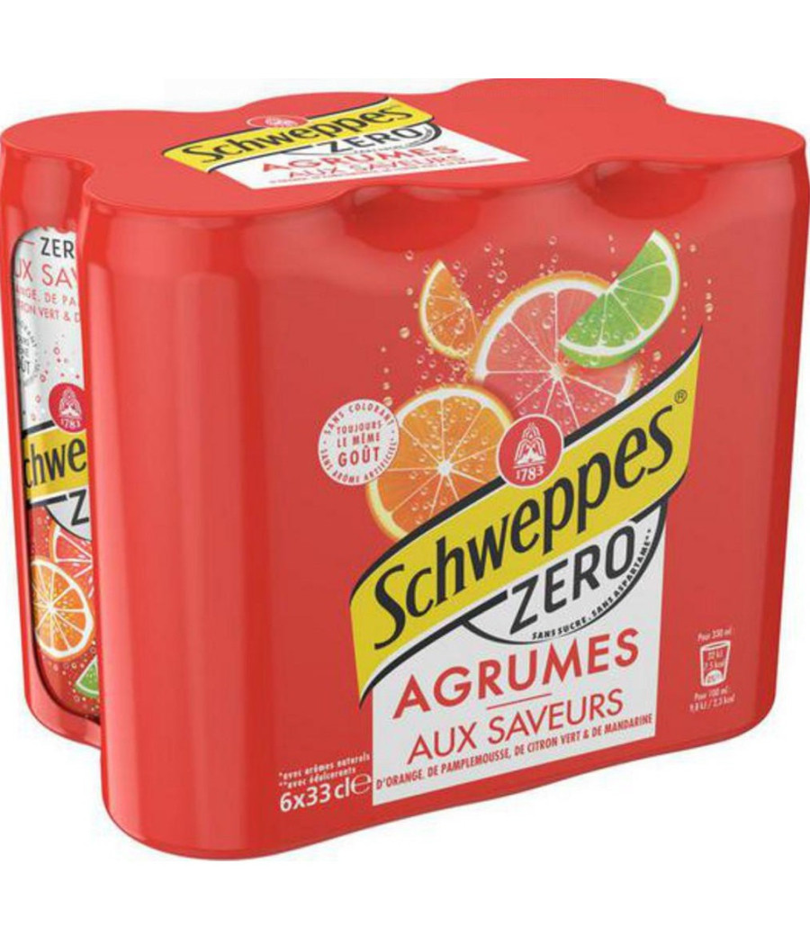 BOISSON SAVEUR AGRUMES ZERO SCHWEPPES 33CL
