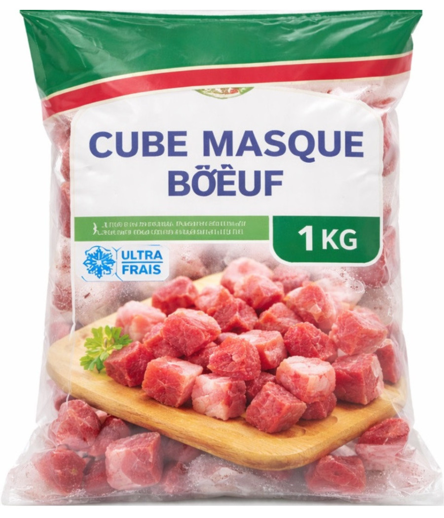 CUBE MASQUE BŒUF SURGELE GRAND CHEF ORIGINE ITALIE 1KG