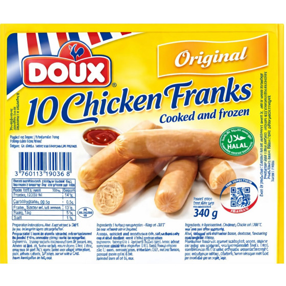SAUCISSE POULET DOUX ORIGINE FRANCE 340G