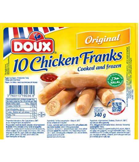 SAUCISSE POULET DOUX ORIGINE FRANCE 340G