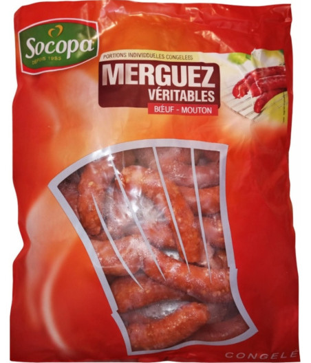 MERGUEZ BOEUF MOUTON SURGELE SOCOPA 1KG