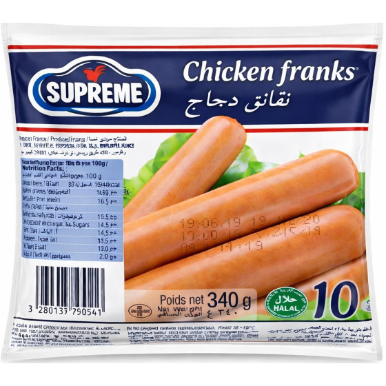 SAUCISSE DE POULET SUPREME ORIGINE FRANCE  340G