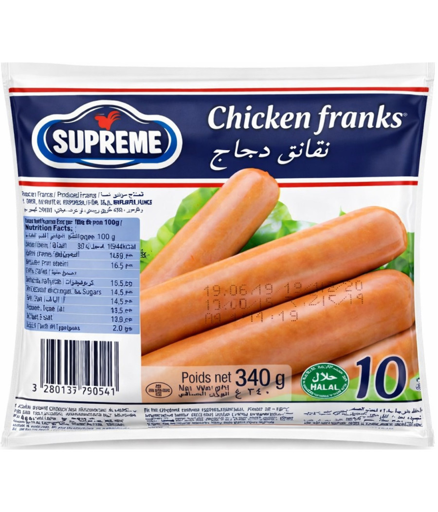 SAUCISSE DE POULET SUPREME ORIGINE FRANCE  340G