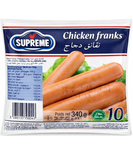 SAUCISSE DE POULET SUPREME ORIGINE FRANCE  340G
