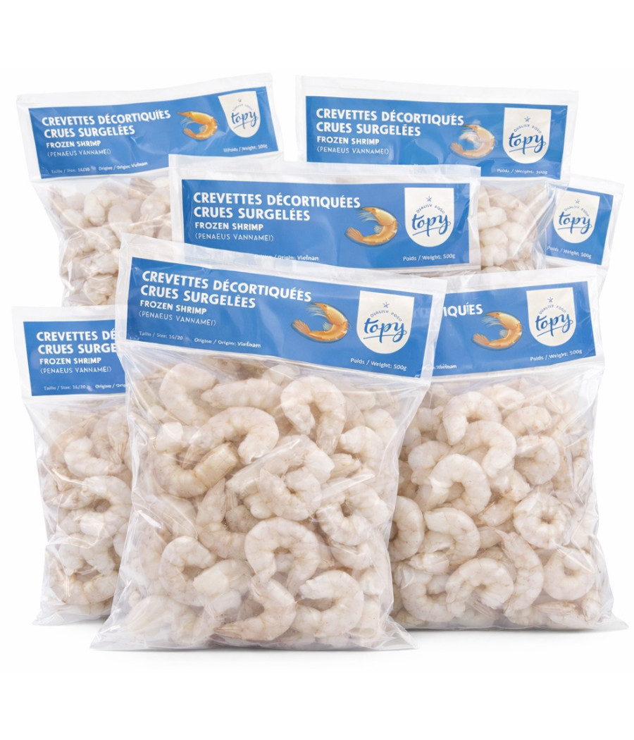 CREVETTE DECORTIQUER 16/20 ORIGINE VIETNAM TOPY 20X500G SOIT 10KG