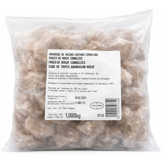 TRIPES DE BŒUF ABOMASUM SURGELE ORIGINE ESPAGNE 1KG