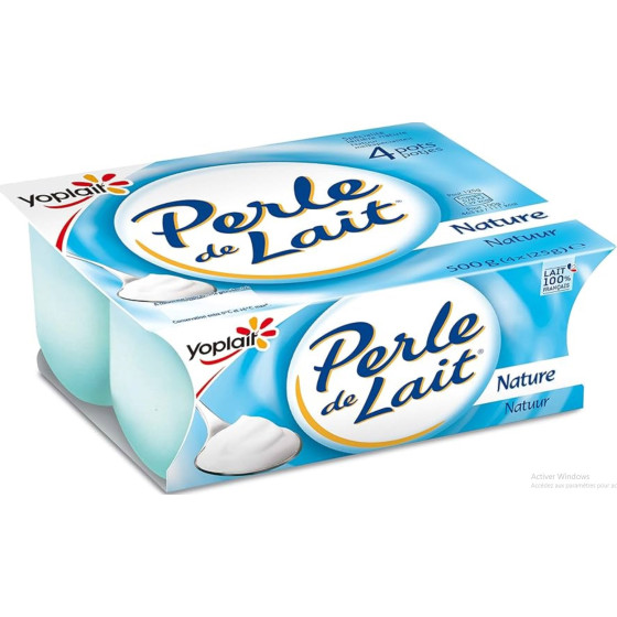 YAOURTS PERLE DE LAIT NATURE YOPLAIT 4X125G