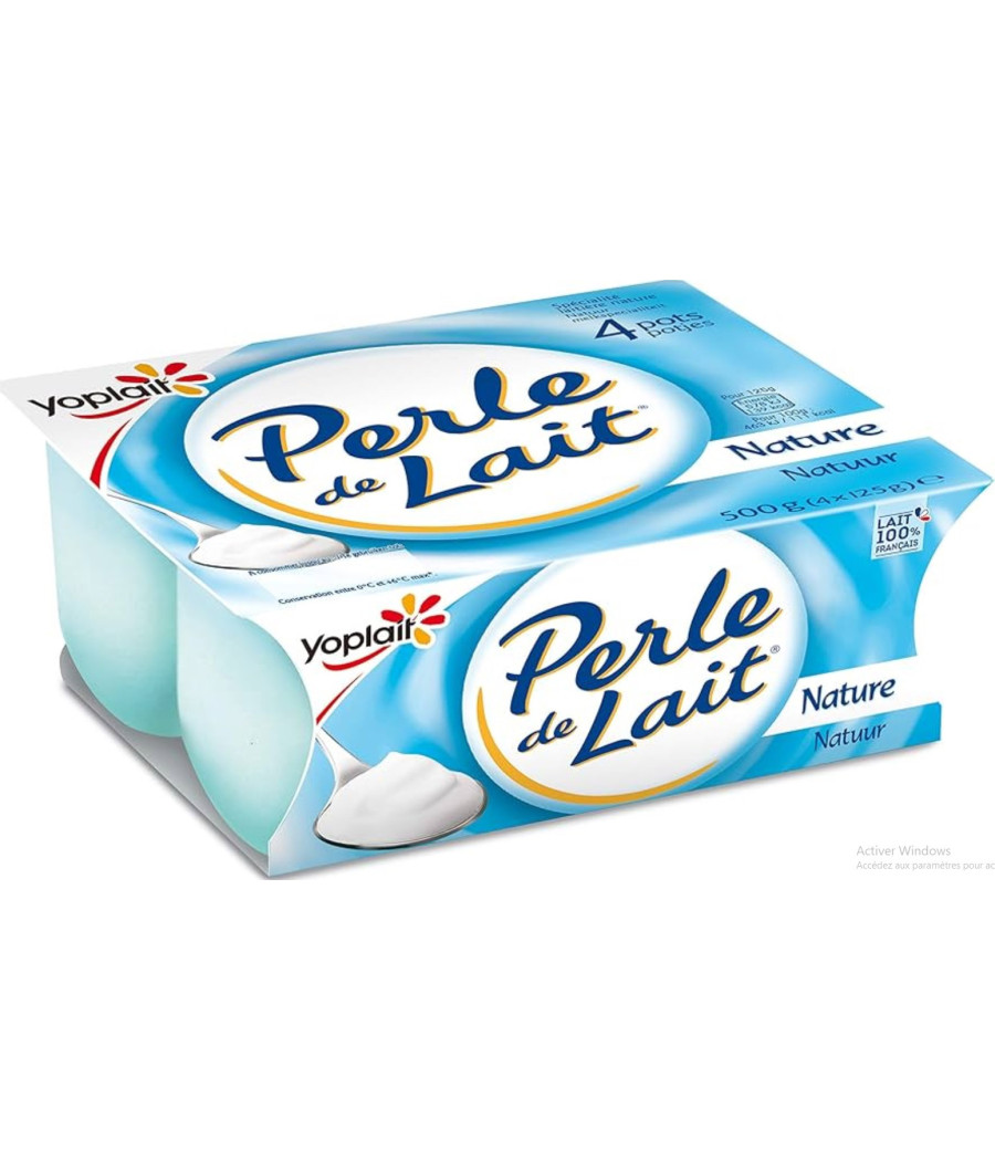 YAOURTS PERLE DE LAIT NATURE YOPLAIT 4X125G