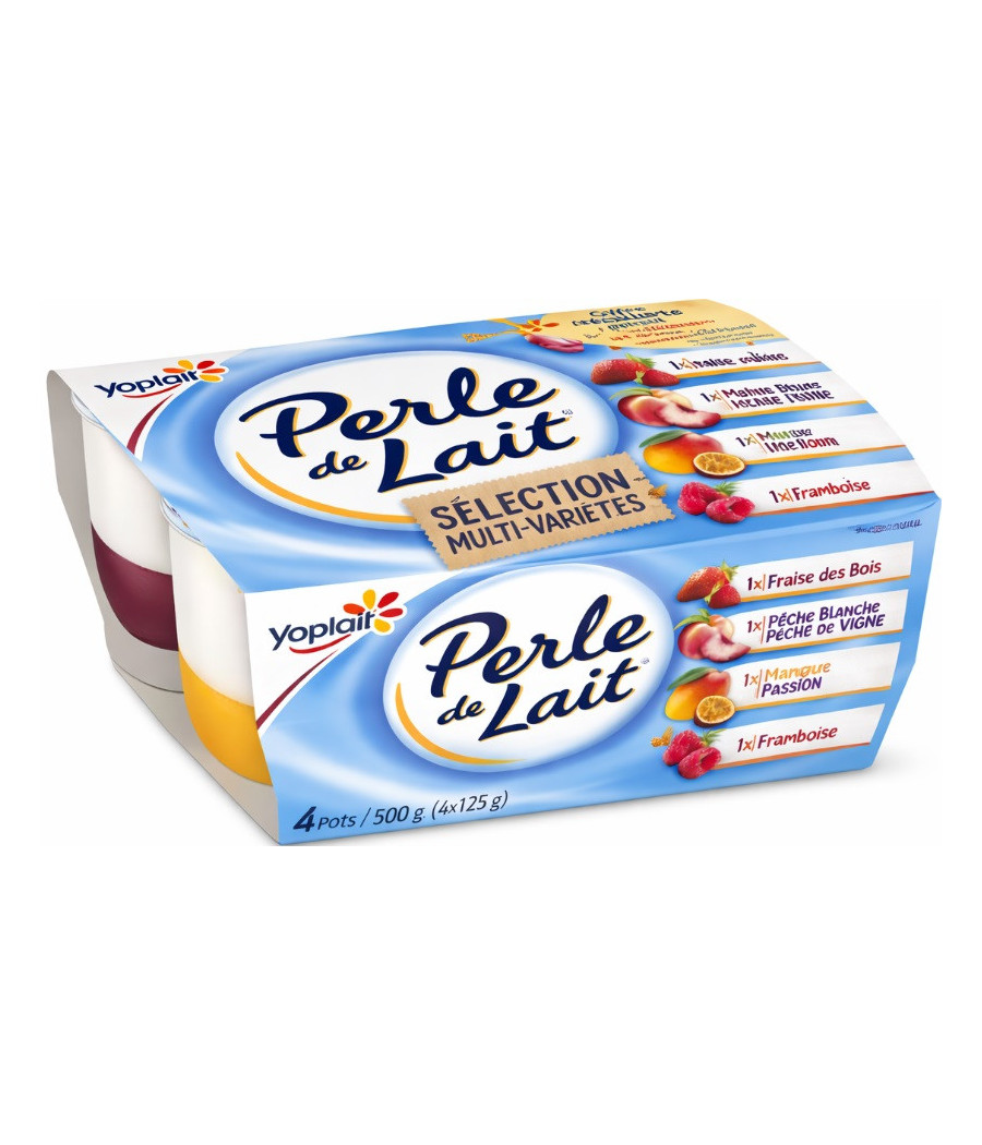 YAOURTS PERLE DE LAIT SELECTION MULTI-VARIETES YOPLAIT 4X125G