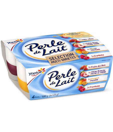 YAOURTS PERLE DE LAIT SELECTION MULTI-VARIETES YOPLAIT 4X125G