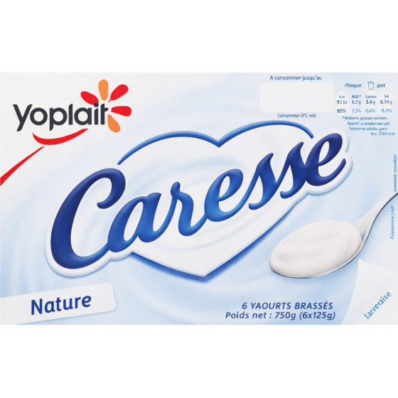 YAOURTS BRASSES NATURE YOPLAIT CARESSE 6X125G