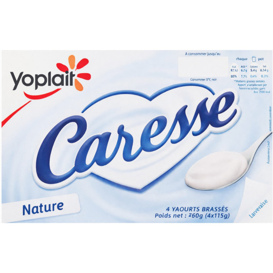 YAOURTS BRASSES NATURE YOPLAIT CARESSE 4X125G